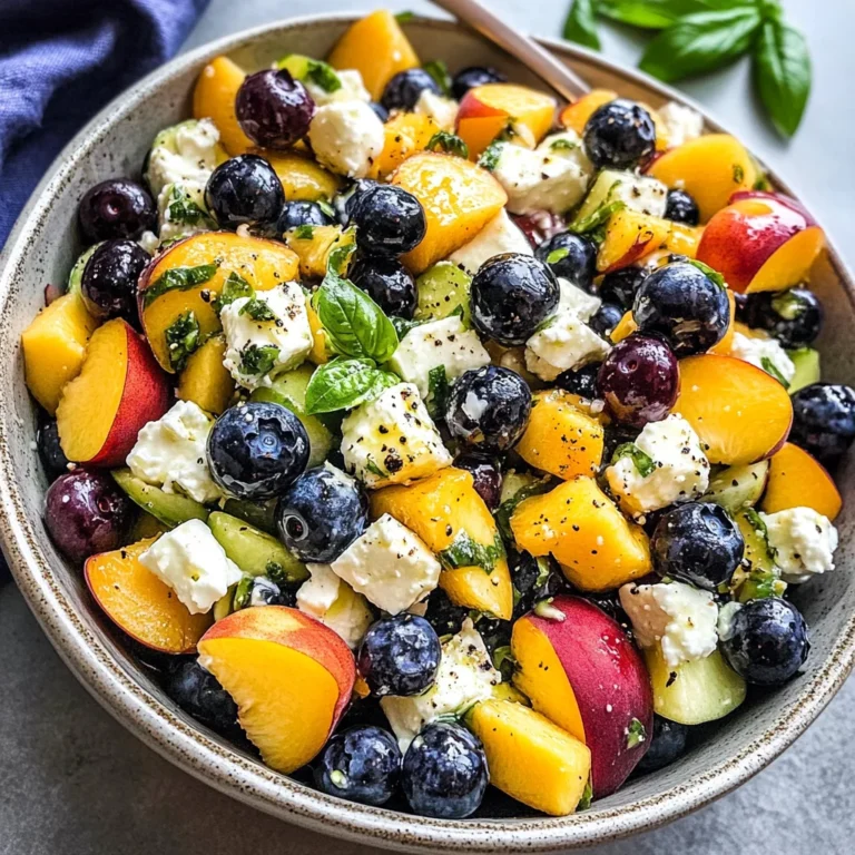 Blueberry Peach Feta Salad