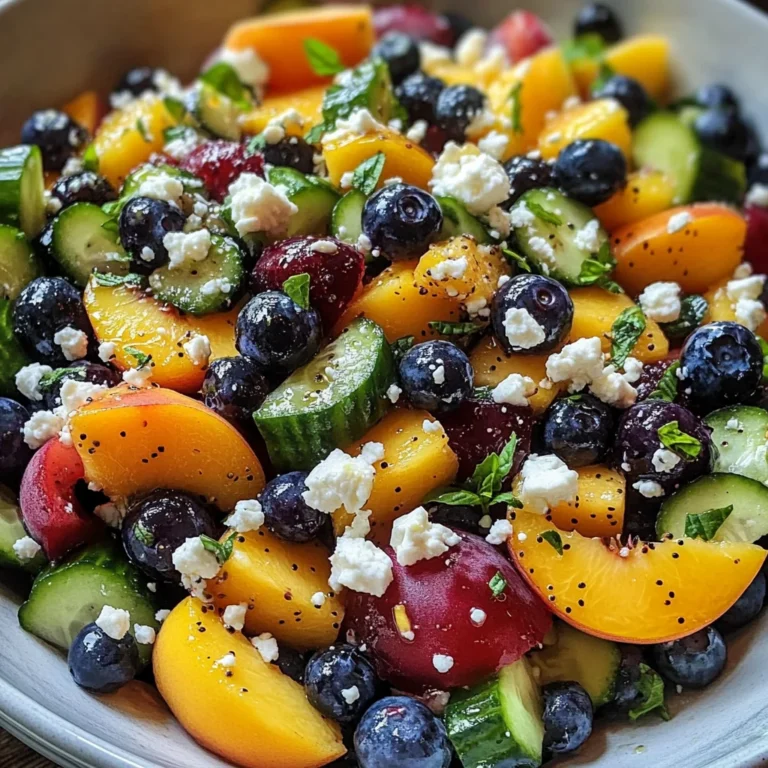Blueberry Peach Feta Salad