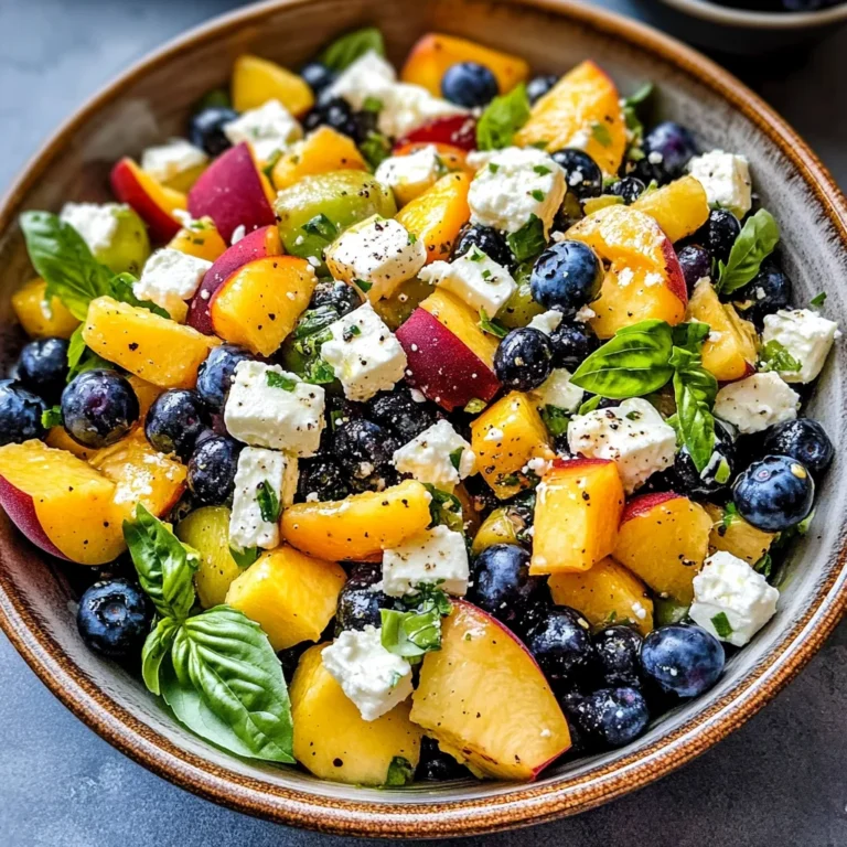Blueberry Peach Feta Salad
