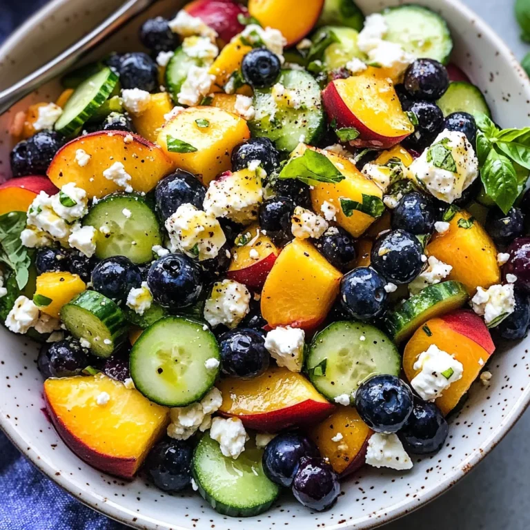 Blueberry Peach Feta Salad
