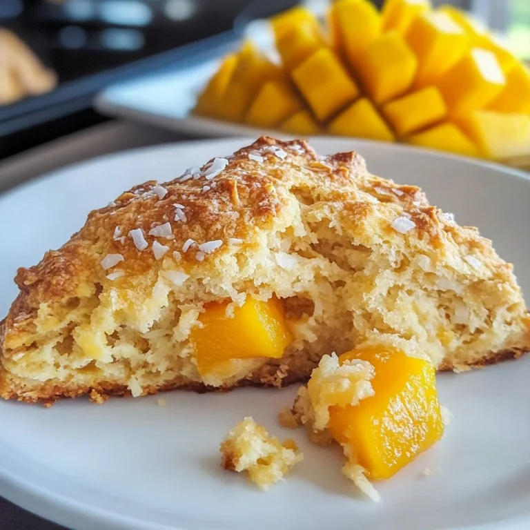 Coconut mango scones