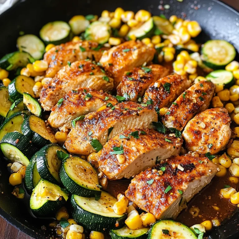 Garlic Butter Chicken with Zucchini and Corn - One-Pan, 30-Minute Meal