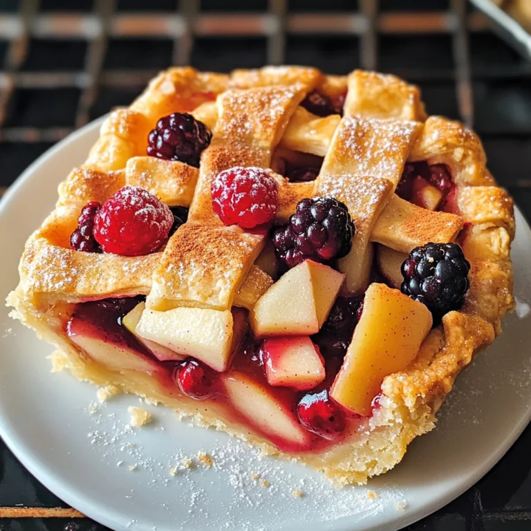 Mini Shortbread Pie with Berry & Apple Filling