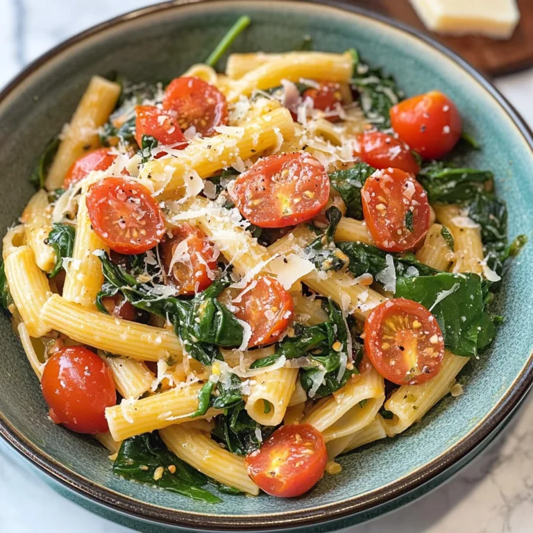 Pasta with Tomatoes and Spinach.