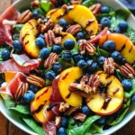Peach Blueberry Spinach Salad