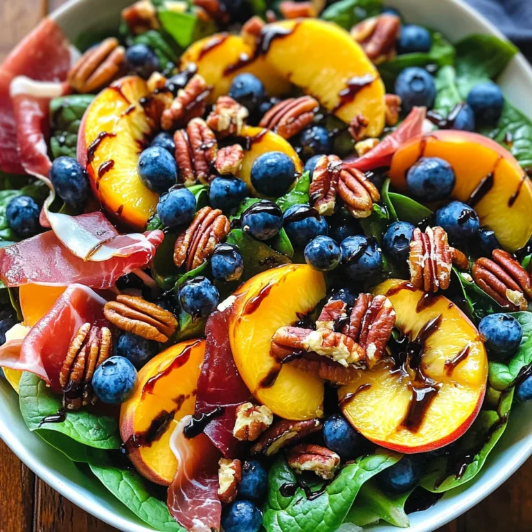 Peach Blueberry Spinach Salad