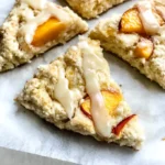 Peach Scones with Honey Vanilla Glaze