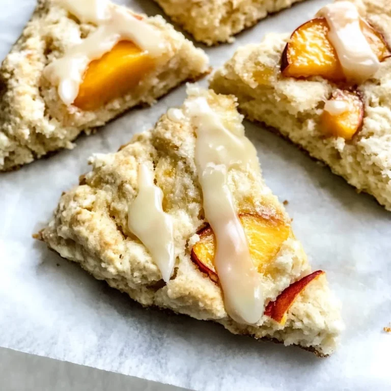 Peach Scones with Honey Vanilla Glaze