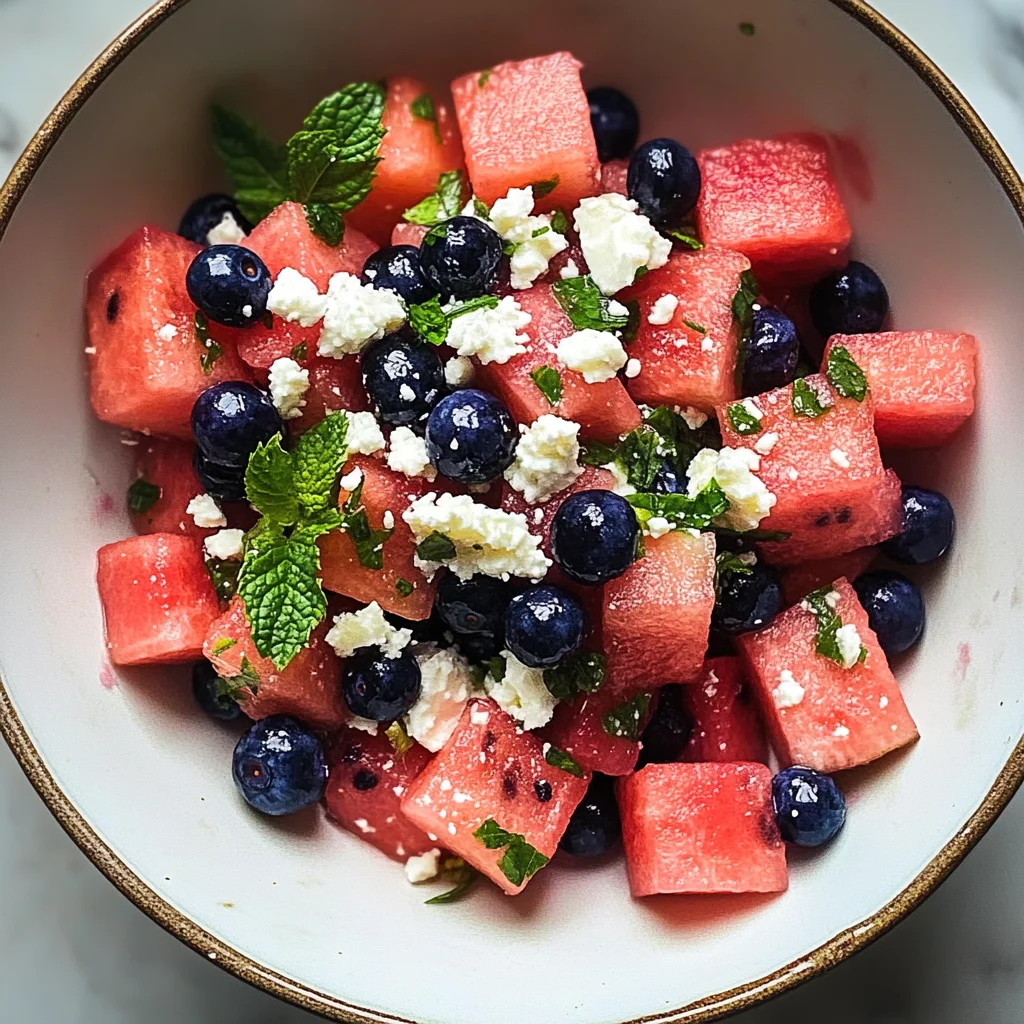 Watermelon Feta Mint Salad