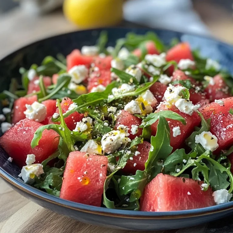 Watermelon Salad with Arugula, Feta, & Fresh Herbs