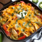Chicken Fajitas Casserole (easy and cheesy!)