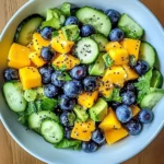 Mango Cucumber Salad with Blueberries and Avocado