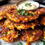 Sweet Potato Fritters with Turkey Bacon and Green Onions
