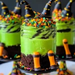 Witches Brew Halloween Cake Jars