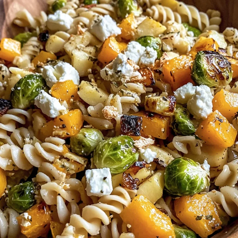 Fall Pasta Salad with Butternut Squash and Brussels
