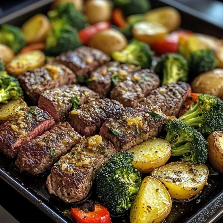 Garlic Butter Steak & Veggies Sheet Pan Recipe