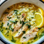 Lemon Ginger Turmeric Chicken and Rice Soup
