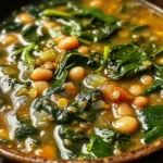Spinach, Lentil, and Butter Bean Soup
